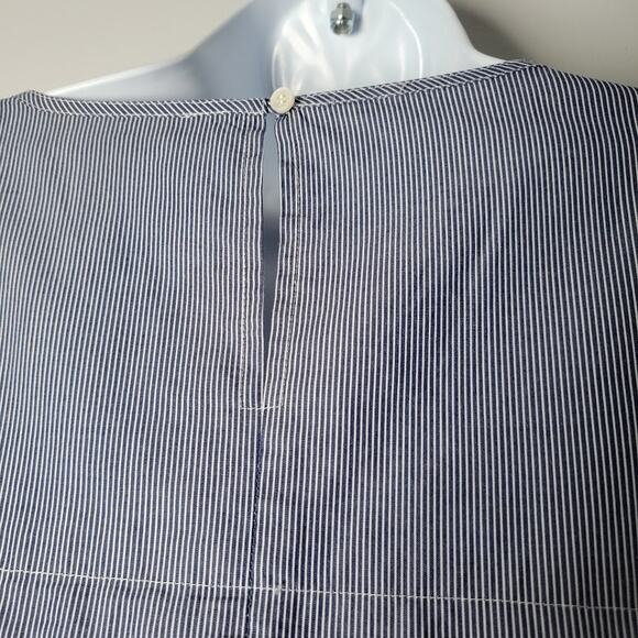 J.Crew Blue Striped Embroidered Boho Top Size XL Cotton Blend Bell Sleeve - Picture 11 of 11